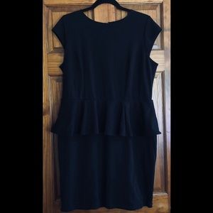 MOSSIMO • XXL solid black peplum dress, zipper back